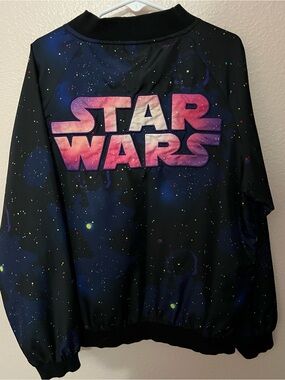 Star Wars Black Sweatshirt with Pink Purple Galaxy Logo